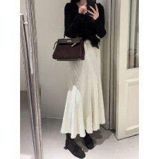 批发复古气质百搭针织鱼尾半身裙女秋<b class='q'>冬</b>新款高腰显瘦修身包臀a字长裙