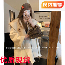 批发NSS COLLECTION 定制高克重面料 封神双面羊驼毛秋冬白色斗篷大衣