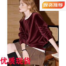 批发过年穿酒红色系扣灯芯绒衬衫冬季巨好看轻熟姐系贵感气质内搭上衣