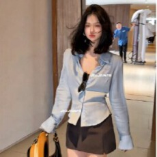 批发JIUJIU&FS“泰兰德Weekly衬衫蕾丝拼接<b class='q'>设计</b>感小众显瘦衬衣女春夏