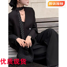 批发2026春秋季新品<b class='q'>西装外套</b>带飘带洋气宽松休闲廓形西服