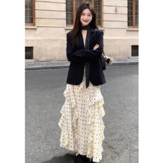 批发早春穿搭一整套2026新款韩系气质富家千金感西服套装连衣裙两件套