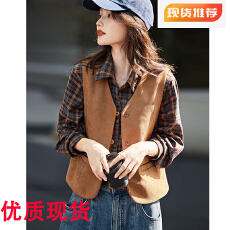 批发已出货 轻奢复古2026春季时尚法式高级感显瘦外穿V领纯色无袖马甲