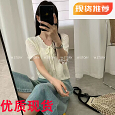 批发十三行短袖女2026新款夏季小个子简约休闲V领针织<b class='q'>短款</b>t恤上衣女装