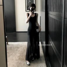 批发1只衮1Z1ZGUNJennie<b class='q'>同款</b>美神裙!高质背心透感网纱<b class='q'>连衣裙</b>叠穿2件套