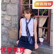 批发王少女的店 miu系polo领<b class='q'>无袖</b>背心女夏韩系气质宽松显瘦针织衫<b class='q'>上衣</b>
