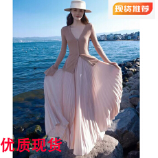批发巨好看的春装大方得体名媛气质高级感温柔风粉色开衫连衣裙套装女