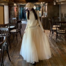 批发红人馆a字半身裙女2026新款<b class='q'>冬</b>季长款绝美巨好看的纱裙超好看裙子