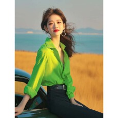 早秋超好看洋气独特别致绝美雪纺小衫气质高级感长袖衬衫上衣女夏