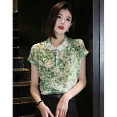 雪纺短袖衬衫女上衣2026夏季新款显瘦气质衬衣设计感小众