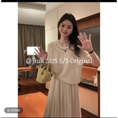 批发韩系重工钉珠镂空针织罩衫毛衣女短袖t恤夏季百搭洋气针织衫上衣