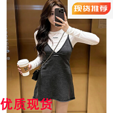 批发v领miu系千金感连衣裙2026新款今年流行爆款新款性感吊带裙两件套