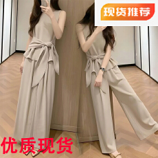 批发气质卡其色上衣长裤两件套女春新款小个子高级感超好看穿搭一整套
