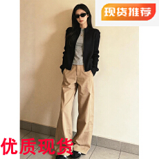 批发美式拉链立领针织开衫女2026春季新款老钱风修身显瘦<b class='q'>毛衣</b>外套上衣