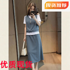 批发盐系运动休闲套装裙女2026夏季假两件短袖上衣半身裙两件套