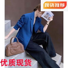批发蓝色职业西装短款女2026年<b class='q'>春</b>季独特漂亮巨好看又a又飒小个子外套