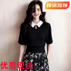 批发斗篷式设计感短袖t恤女夏季2026<b class='q'>新款</b>内搭打底衫上衣