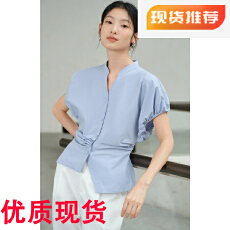 批发<b class='q'>亦</b><b class='q'>谷</b>高级感短袖t恤雪纺衬衫女装2026夏新款收腰小衫减龄气质上衣