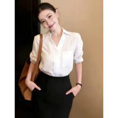 批发短袖衬衫女款2026新款春装法式小资高级感女士衬衣上衣