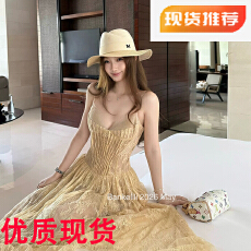 批发板栗可可Bankelili'少<b class='q'>女</b>舞姿'法式重工提花鱼骨蕾丝修身吊带裙<b class='q'>女</b>