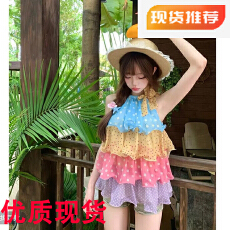 批发糖果超甜 多巴胺拼色波点无袖显瘦上衣