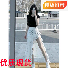 批发早春季连衣裙子女装2026新款温柔韩系甜妹穿搭蓝色不规则长裙套装