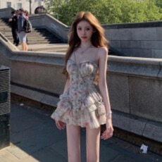 批发05/13 20:00 你的懒懒llan伦敦往事两色重工印花纯色连衣裙女