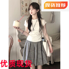 批发韩系慵懒风<b class='q'>运动服</b>套装女2025新款夏季学院风短袖半身裙休闲两件套