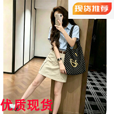 批发淡人高知穿搭一整套夏季浅蓝短袖衬衫半身裙两件套2026巨好看新款