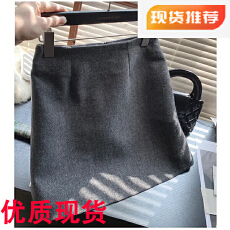 批发灰色毛呢半身裙女秋<b class='q'>冬</b>季小个子A字包臀短裙修身显瘦