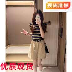 批发2026新款今年流行的工装短裤<b class='q'>春</b>夏季女热裤气质小个子裤子两件套装