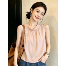 批发立领无袖衬衫女2026新款夏季薄款上衣