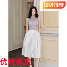 批发avenement/醋酸棉质赫本半裙/高腰A字伞裙半身裙中裙法式裙子女夏