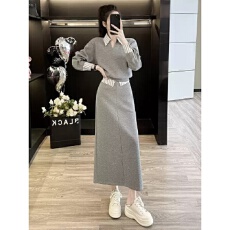 批发韩系穿搭气质卫衣套装裙女春季2026新款高级感<b class='q'>半身裙</b><b class='q'>长裙</b>两件套装