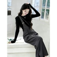 批发时尚背带裤套装<b class='q'>女</b>2026秋季新款洋气显瘦长袖T恤<b class='q'>连体裤</b>时尚<b class='q'>两件套</b>