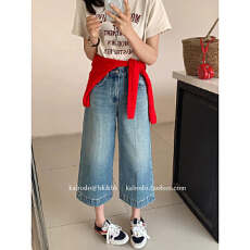 批发牛仔裤<b class='q'>女</b>2026秋季新款阔腿裤Kabodo<b class='q'>欧货</b>高腰宽松<b class='q'>七分裤</b>