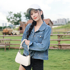 批发秋冬新款韩版复古时尚百搭宽松牛仔长袖外套女