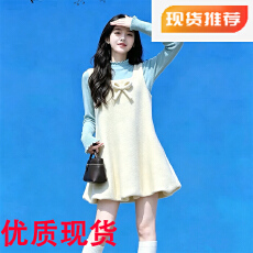 批发超好看背心连衣裙子女秋季2026新款花苞短裙千金韩系穿搭一整套装