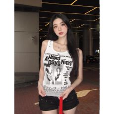 批发<b class='q'>街头</b>时尚辣妹柳钉设计无袖背心新款百搭显瘦上衣