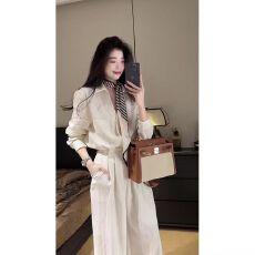 批发老钱风亚麻衬衫<b class='q'>套装</b>女夏季新款法式高端气质棉麻衬衣阔腿裤两件套