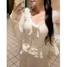 批发杂食universe 复古织物<b class='q'>可爱</b>俏皮拼接修身长袖<b class='q'>连衣裙</b>包臀短裙子女