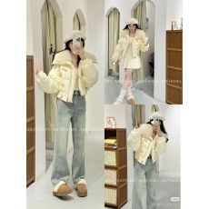 批发2025年大毛领短款羽绒棉服女冬季<b class='q'>新款</b>小个子冬装外套牛角扣面包服