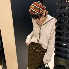 批发2025秋冬季新款韩版复古港风海军领毛衣女气质设计感针织开衫上衣