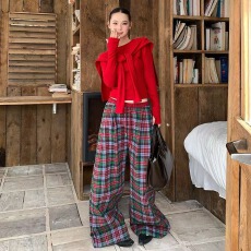 批发label方 红色磨毛长袖t裇女冬修身显瘦圣诞气质外搭披肩短款<b class='q'>上衣</b>