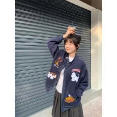 批发美式慵懒风毛巾绣棒球服女2025秋<b class='q'>冬</b>超火学院风宽松夹克外套INS