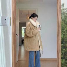 批发秋冬<b class='q'>新款</b>酷飒工装风夹棉保暖拼接毛毛棉衣<b class='q'>外套</b>女百搭休闲冬装上衣