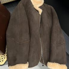 批发复古气质长袖<b class='q'>夹克</b>加绒<b class='q'>外套</b>女冬季保暖开衫上衣