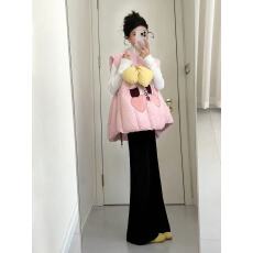 批发小众不撞款立体装饰马甲外套女秋季内搭纯色长袖打底衫上衣两件套