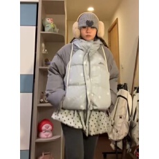 批发冬日暖和连帽加厚棉服面包服女生时尚潮流高级感宽松拉链棉衣外套