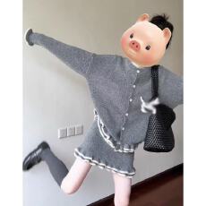 批发套装女2025<b class='q'>秋</b>冬季韩系减龄长袖针织毛衣开衫上衣高腰半身裙两件套